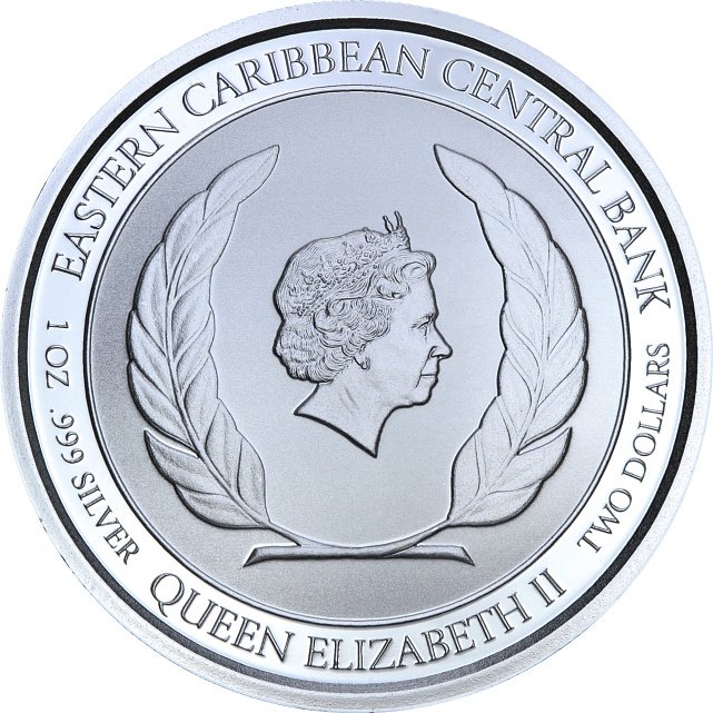 Серебряная монета 1oz Гренада 2 доллара 2019 Восточные Карибы (29127635) 4