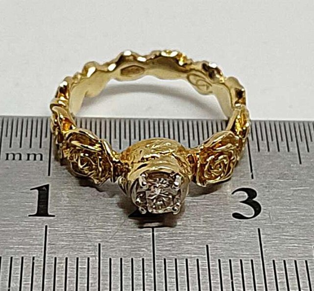 Кольцо из желтого золота с бриллиантом (-ми) (31529857) 6