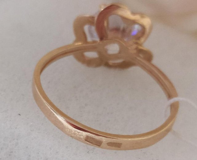 Кольцо из красного золота с цирконием (31954939) 1