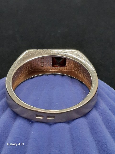 Перстень из красного золота с цирконием и гранатом (33747927) 5