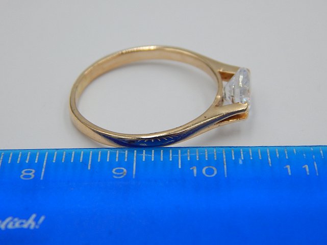 Кольцо из красного золота с цирконием (29062294) 7