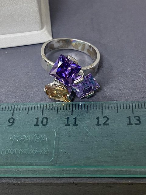Серебряное кольцо с цирконием (31303341) 6