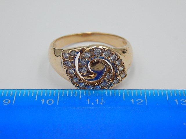 Кольцо из красного золота с цирконием (32455640) 6