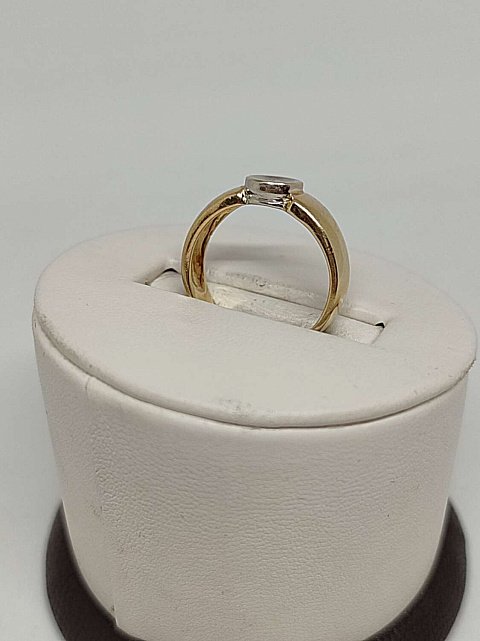 Кольцо из желтого и белого золота с бриллиантом (-ми) (31625963) 1