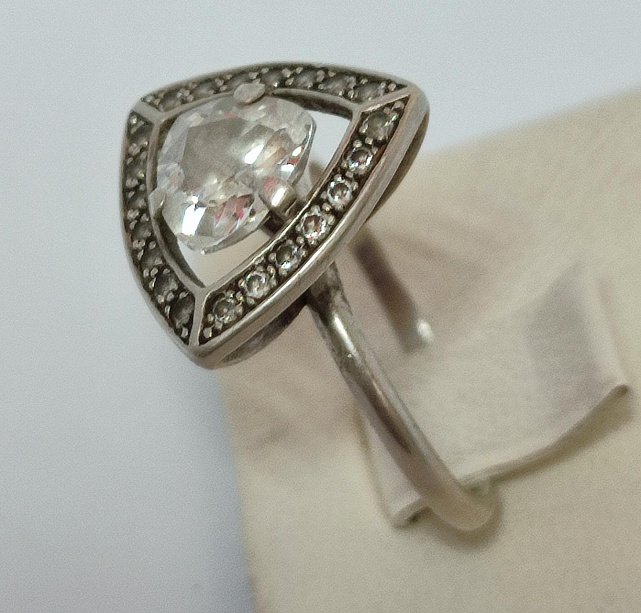 Серебряное кольцо с цирконием (33940839) 2