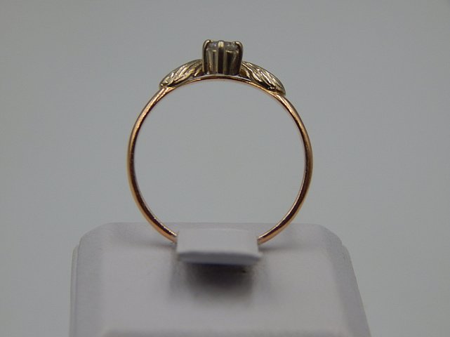 Кольцо из красного и белого золота с цирконием (33015805) 3