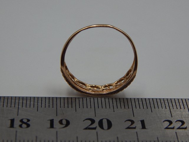 Кольцо из красного золота с цирконием (33676914) 3
