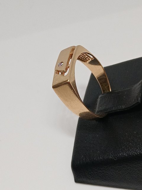 Перстень з червоного золота з цирконієм (33687353) 2