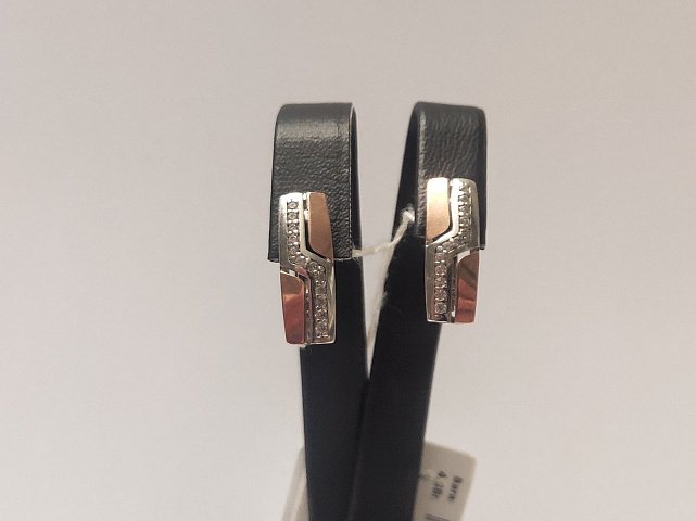 Срібні сережки з позолотою і цирконієм (30367779) 0