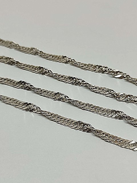 Срібний ланцюг із плетінням Сінгапур (33830019) 1
