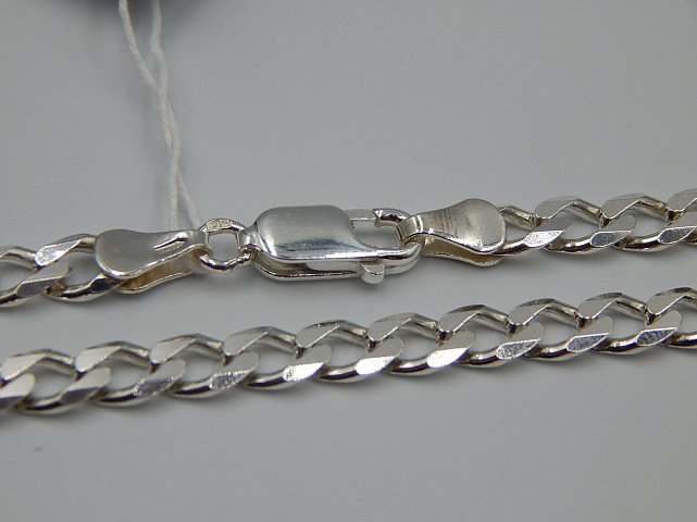 Серебряная цепь с плетением панцирное (31094622) 0