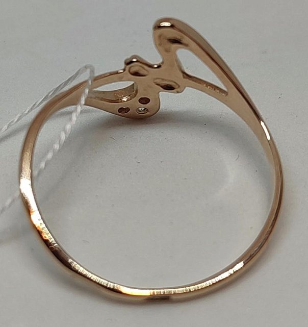 Кольцо из красного золота с бриллиантом (-ми) (28927372) 2