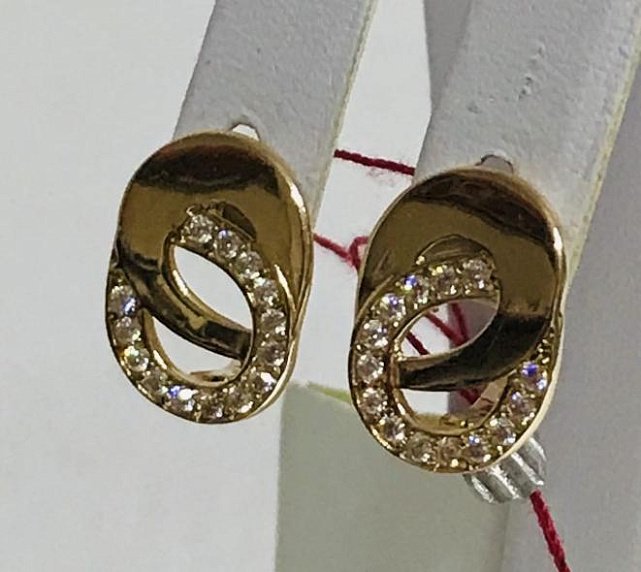 Сережки з червоного золота з цирконієм (30757821) 0