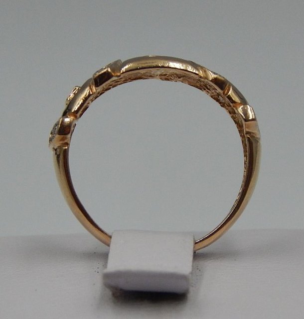 Кольцо из красного и белого золота с цирконием (31770334) 4