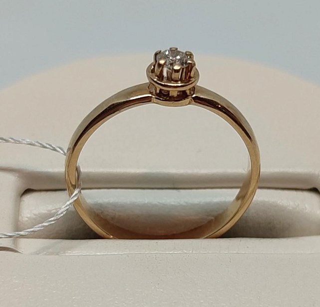 Кольцо из красного золота с бриллиантом (-ми) (27418243) 2