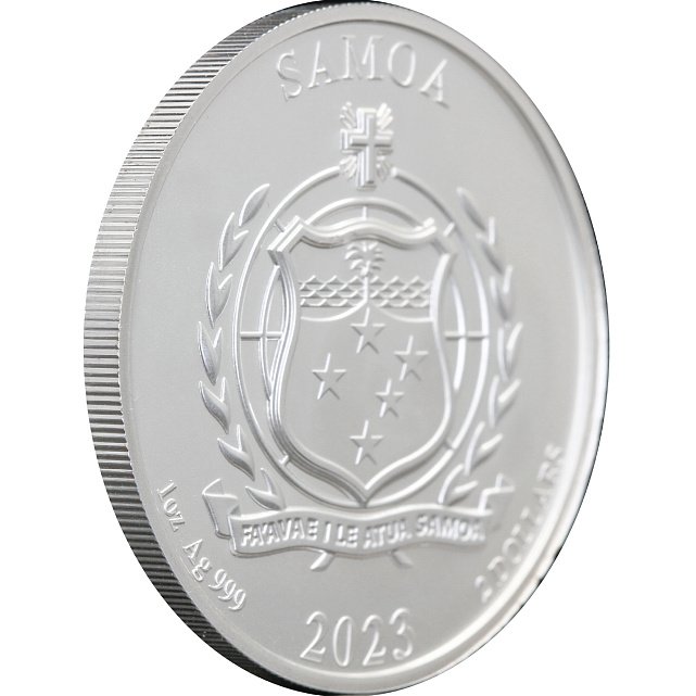 Срібна монета 1oz Чотири Стража Червона Птаха 2 долари 2023 Самоа (32935162) 7