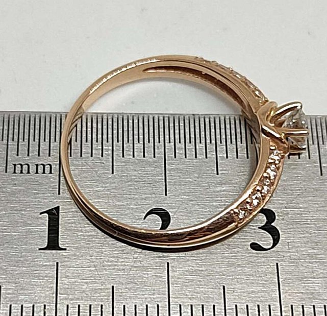 Кольцо из красного золота с бриллиантом (-ми) (32319788)  7