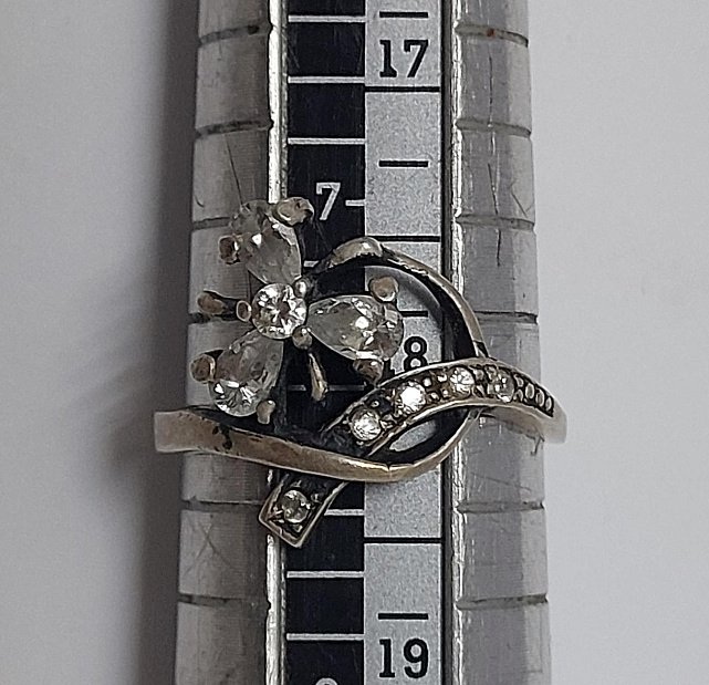 Серебряное кольцо с цирконием (33445164) 3