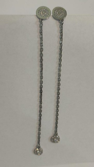 Серебряные серьги с цирконием (30513317) 0