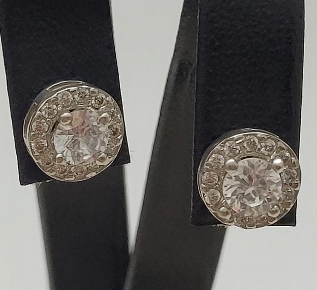 Серебряные серьги с цирконием (30525099) 0
