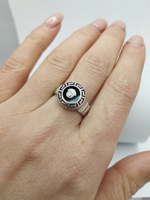 Серебряное кольцо с эмалью (33731827) 1