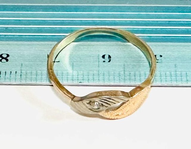 Кольцо из красного и белого золота с цирконием (33197202) 2