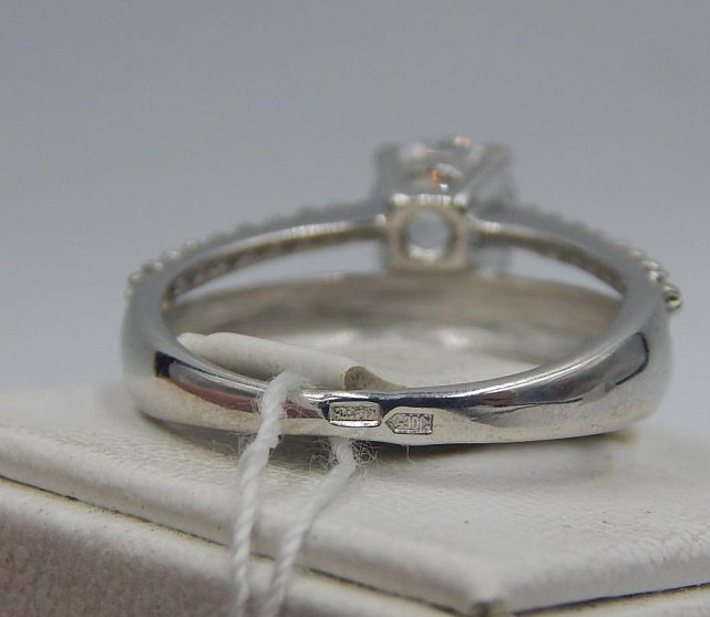 Серебряное кольцо с цирконием (30694599) 3