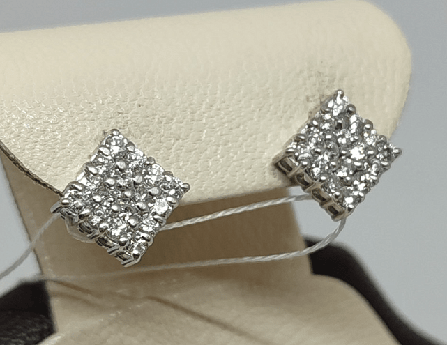 Сережки з білого золота з діамантами (29717546) 0