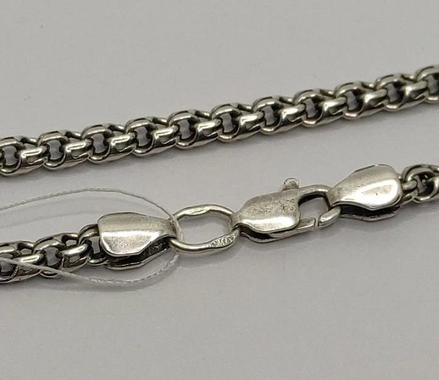 Серебряная цепь с плетением Бисмарк (32636563) 3