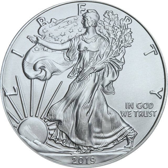 Серебряная монета 1oz Американский Орел 1 доллар 2019 США (33272240) 0