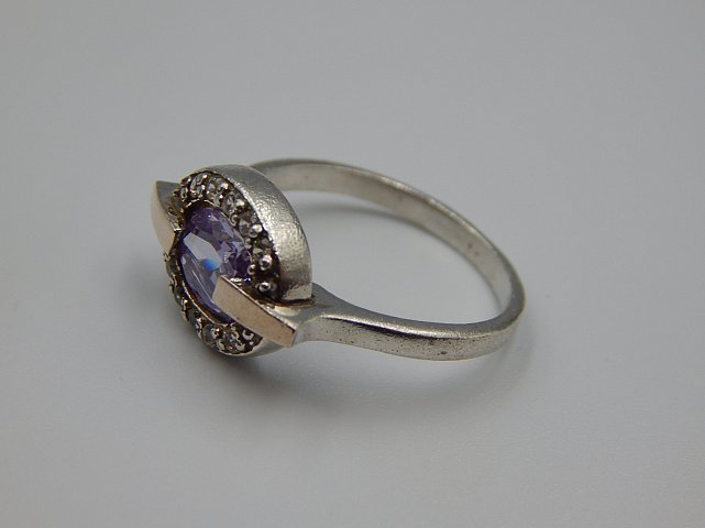 Серебряное кольцо с цирконием (33609997) 2