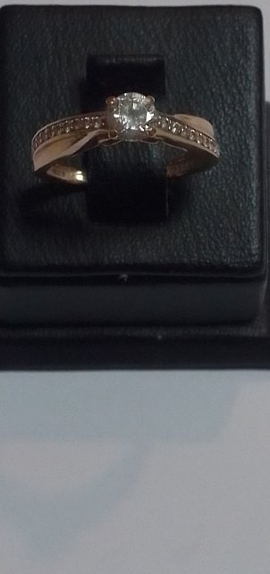 Кольцо из красного золота с цирконием (31909521) 3