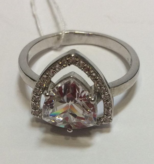 Серебряное кольцо с цирконием (30519881) 2