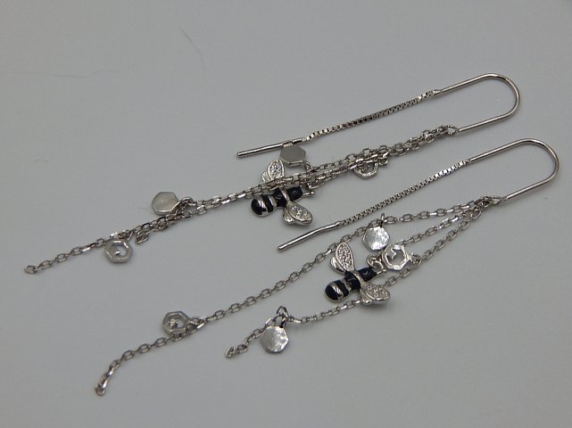 Срібні сережки з емаллю та цирконієм (33015116) 6