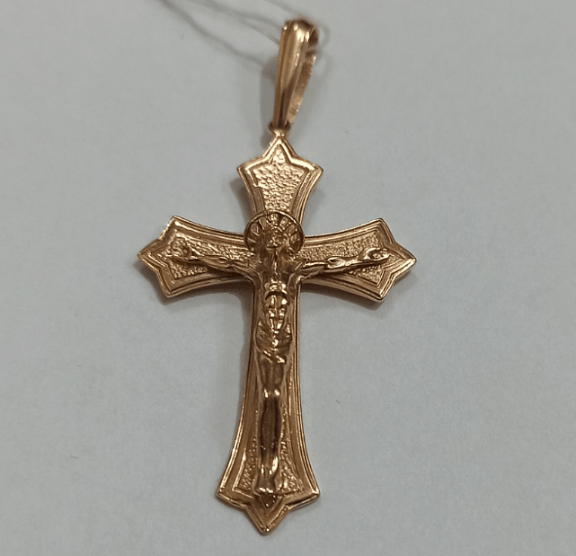 Підвіс-хрест з червоного золота (33276781) 0