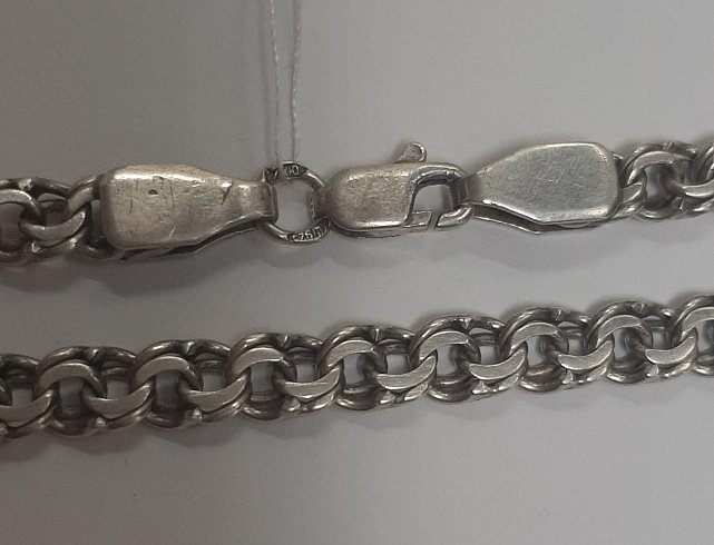 Серебряная цепь с плетением Бисмарк (33938255) 2