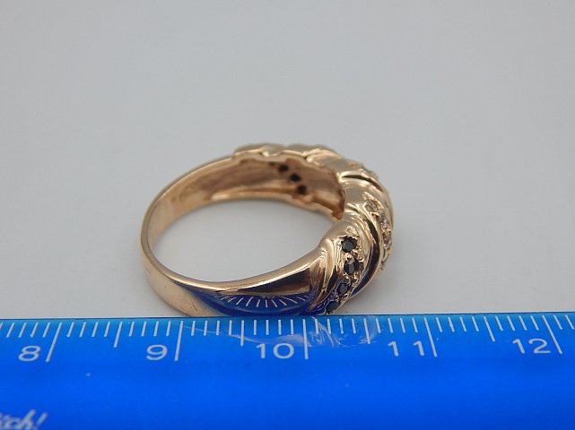 Кольцо из красного золота с цирконием (28354330) 7