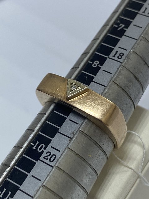 Перстень из красного и белого золота с бриллиантом (-ми) (33286614) 2