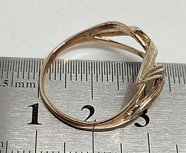 Кольцо из красного и белого золота с бриллиантом (-ми) (30617366) 3