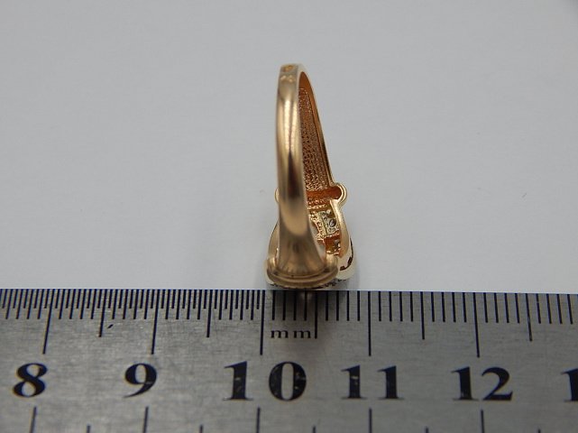 Кольцо из красного и белого золота с цирконием (33763180)  7