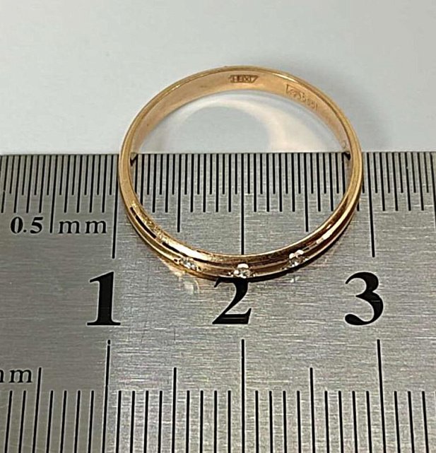Обручальное кольцо из красного золота с бриллиантом (-ми) (33674764) 6