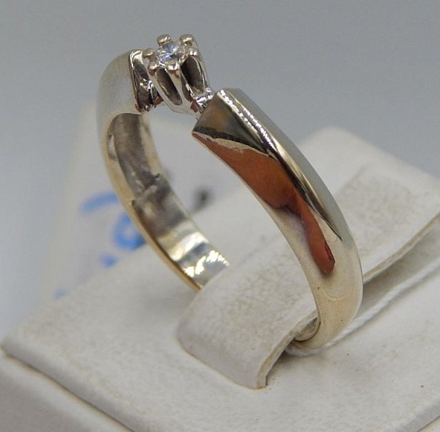 Кольцо из белого золота с бриллиантом (-ми) (27474955) 3
