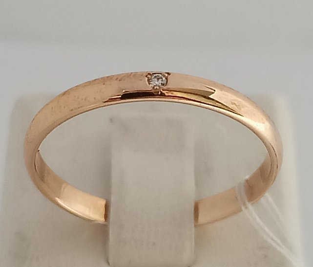 Обручальное кольцо из красного золота с бриллиантом (-ми) (33716806)  0