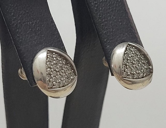 Серебряные серьги с цирконием (30527416) 2