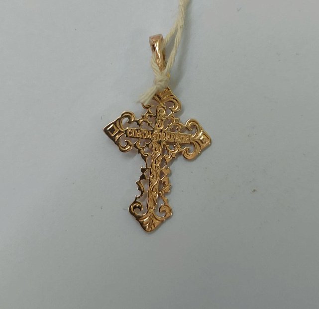 Підвіс-хрест з жовтого золота (33112647) 1