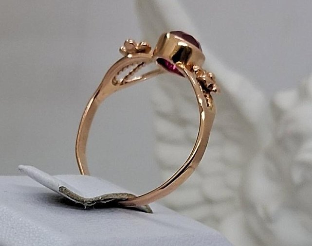Кольцо из красного золота с корундом (32888670) 3