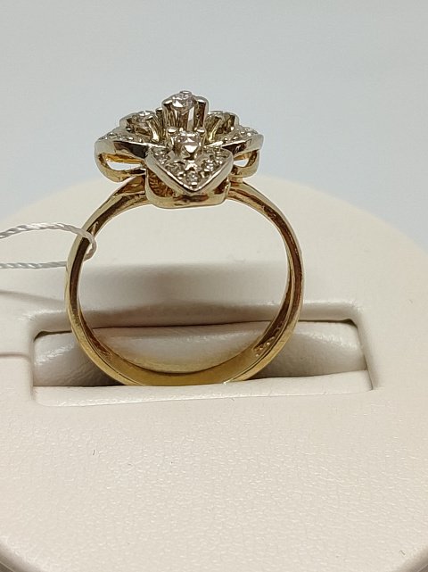 Кольцо из красного и белого золота с бриллиантом (-ми) (27418100) 3