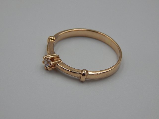 Кольцо из красного золота с цирконием (33687970) 2