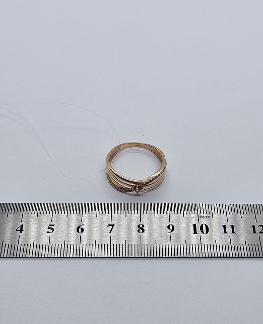 Кольцо из красного золота с цирконием (32276724)  7