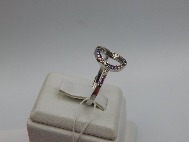 Серебряное кольцо с цирконием (30509346) 7